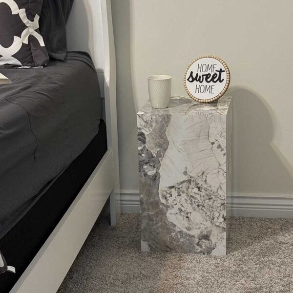 Calacatta Marble Tall End Plinth Side Table - Image 2