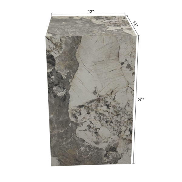 Calacatta Marble Tall End Plinth Side Table - Image 5